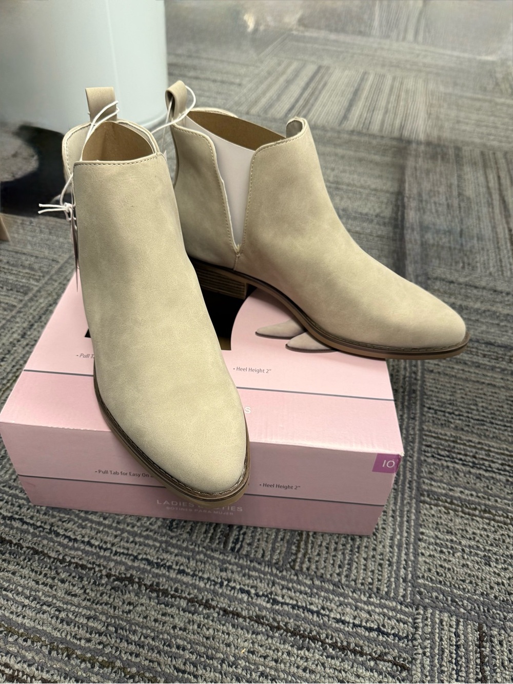 Serra Taupe Chelsea Ankle Boots with Low Stacked Heel